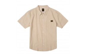 RVCA Dayshift Stripe - Khaki - Shirt - front view