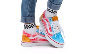 VANS Old Skool Tie Dye Block - Multi/True White - Chaussures de skate Enfants