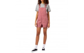 DICKIES Duck Canvas Bib Short - Rose - Combinaison short  - vue de face