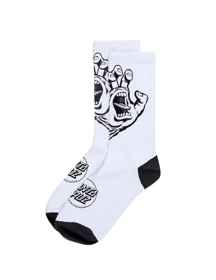 SANTA CRUZ Screaming Hand Mono - Blanc - Chaussettes