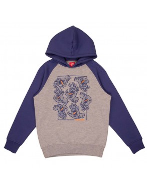 SANTA CRUZ Youth Crowd Hand Hood - Navy Blue/Heather Grey - Hoodie