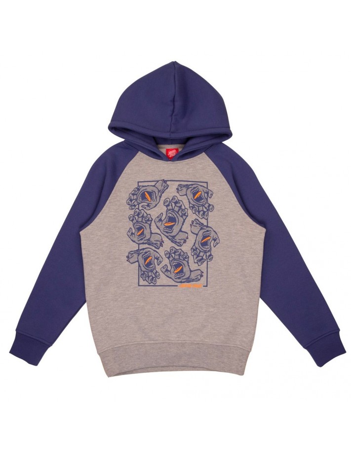 SANTA CRUZ Youth Crowd Hand Hood - Navy Blue/Heather Grey - Sweat à capuche