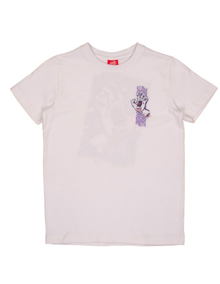 SANTA CRUZ Youth Split Stripe Hand - Blanc - T-shirt