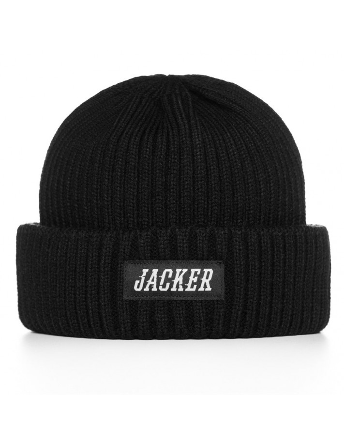 JACKER Team Short - Black - Beanie - front view