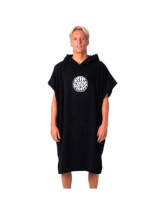 RIP CURL Icons - Black - Hooded Poncho - front view