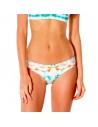 RIP CURL Summer Palm Revo Cheeky Pant - Light Aqua - Bas de bikini tanga reversible