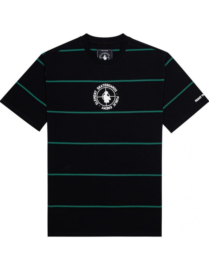 ELEMENT x Public Enemy Target Stripes - Black - T-shirt