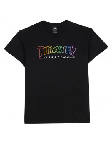 THRASHER Rainbow - Black - T-shirt - front