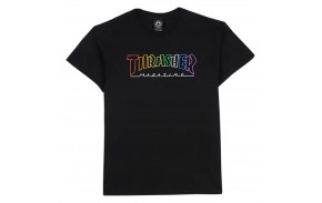 THRASHER Rainbow - Black - T-shirt - front