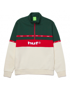 HUF Taped - Off White - 1-4 ZIP Crewneck - front