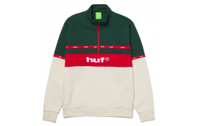 HUF Taped - Off White - 1-4 ZIP Crewneck - vue de face