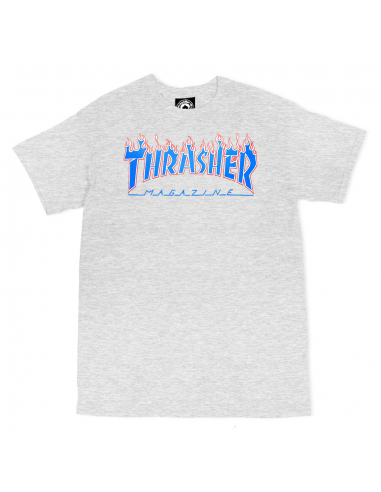 THRASHER Flame - Ash Grey - T-shirt