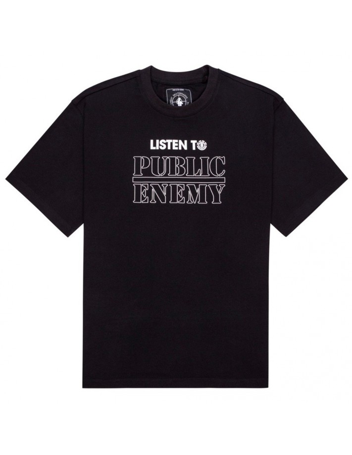 ELEMENT x Public Enemy Listen To - Black - T-shirt - front