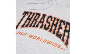 HUF x Thrasher Bayview - Athletic Heather - Sweat à capuche - zoom logo