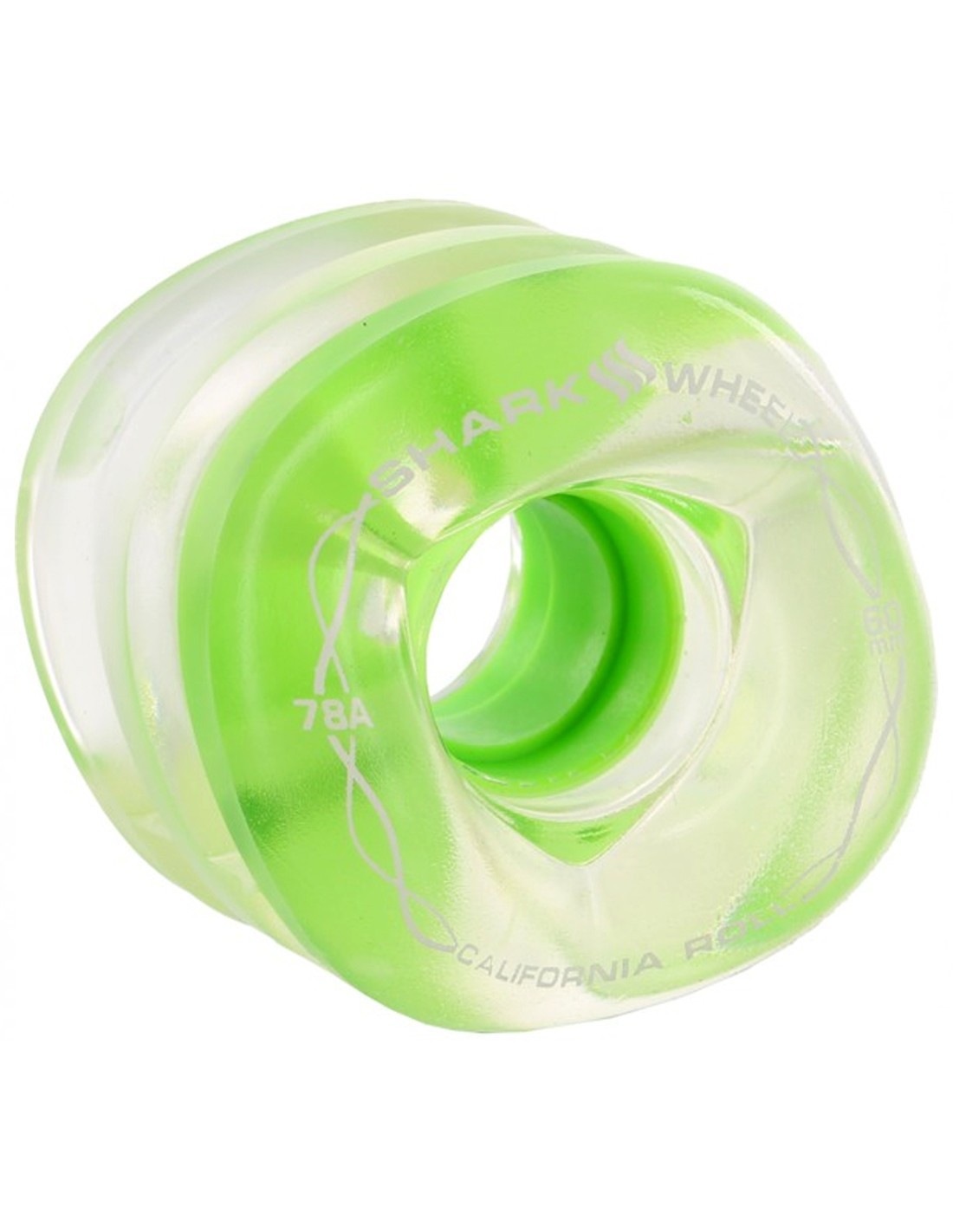 Roues Shark Wheel Pour Skateboard - 60mm 78A California Roll, Couleur Noire, Design Breveté En Vague, Pour Cruising Urbain