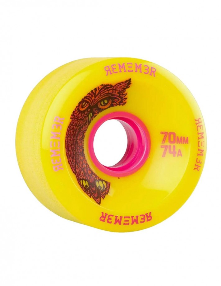 REMEMBER Hoot 65 mm 74a - Jaune - Roues de longboard