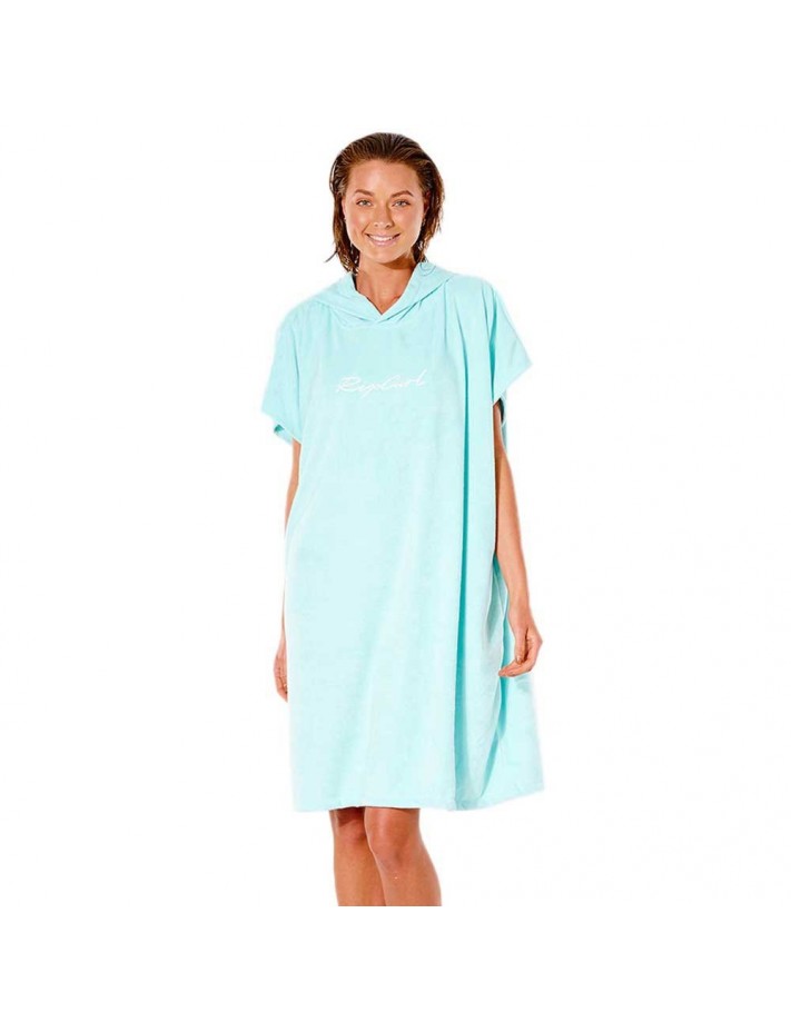 RIP CURL Script - Light Aqua - Hooded Poncho