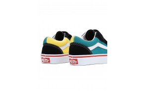 VANS Old Skool V - Color Block Black - Kids Skate shoes - Back view