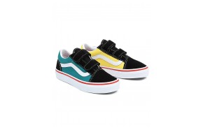 VANS Old Skool V - Color Block Black - Kids Skate shoes