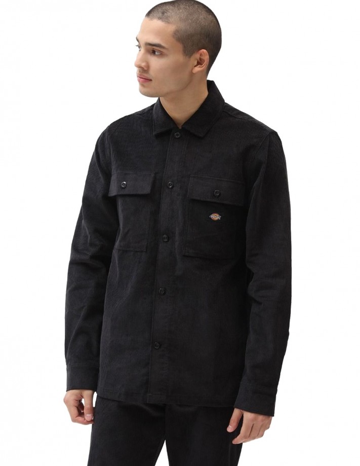 DICKIES Higginson Noir Chemise en velours c tel