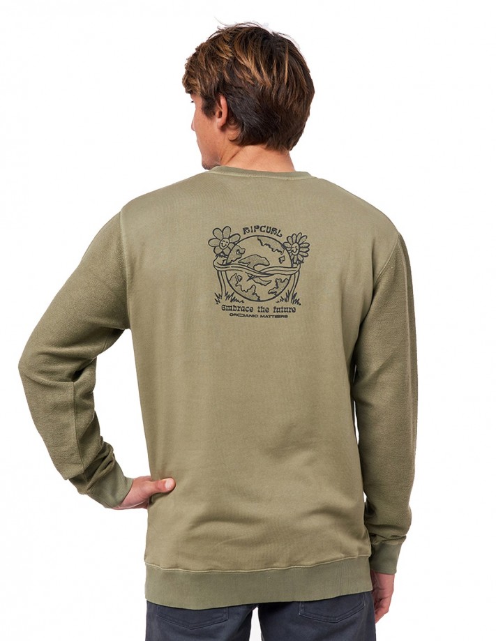 RIP CURL Salt Water Culture Flower Power - Washed Moss - Crewneck RIP CURL Salt Water Culture Flower Power - Washed Moss - Crewneck