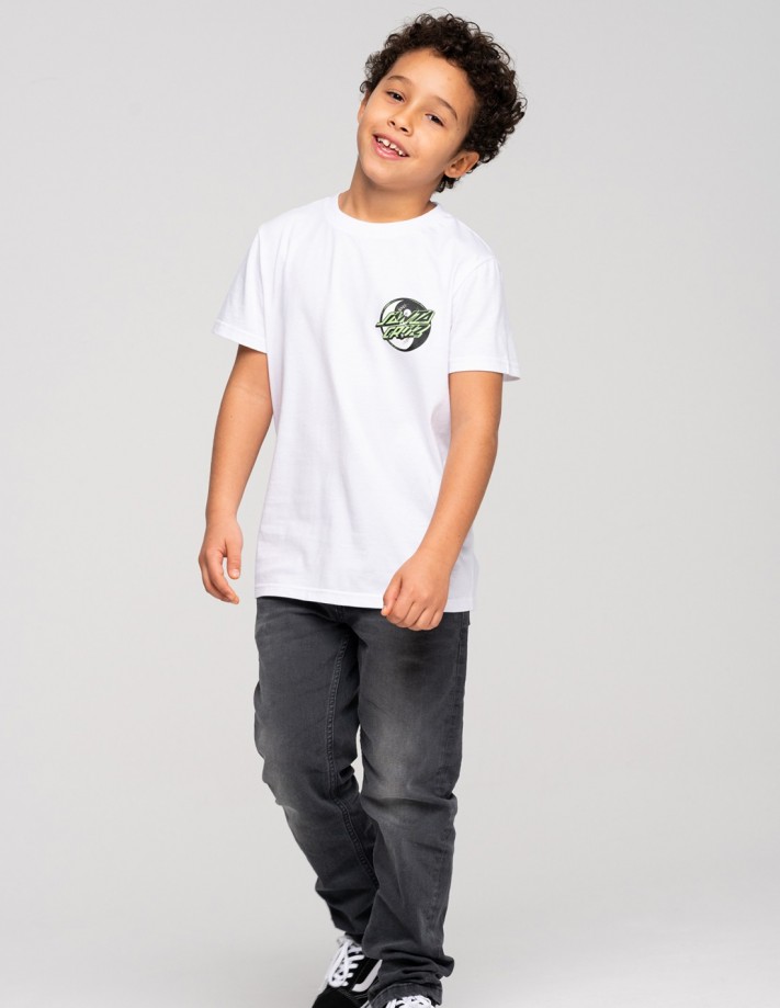 SANTA CRUZ Youth Yin Yang Dot Bianco Maglietta per bambini