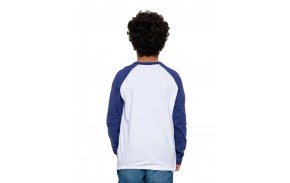 SANTA CRUZ Youth Eclipse Front Baseball Top - White/Navy Blue - T-shirt Manches longues Enfant (dos)