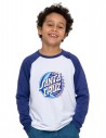 SANTA CRUZ Youth Eclipse Front Baseball Top - Blanco/Azul Marino - Camiseta manga larga niño