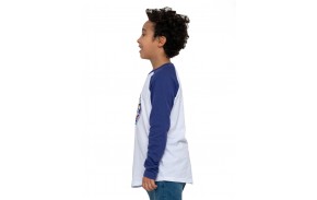 SANTA CRUZ Youth Eclipse Front Baseball Top - White/Navy Blue - T-shirt Manches longues Enfant 
