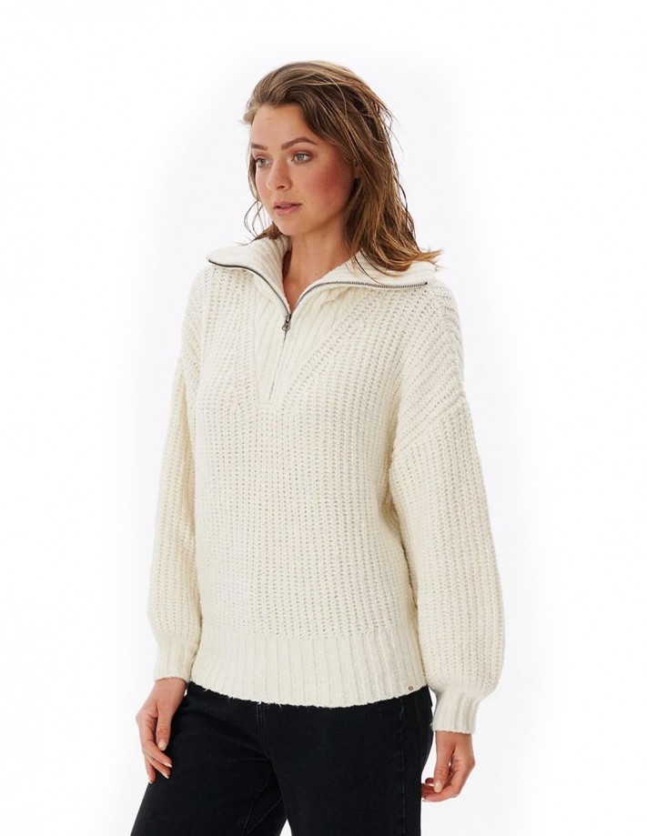 RIP CURL Seeker 1/4 Zip - Bone - Pull