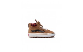 VANS Kids SK8-Hi Zip MTE-1- Plaid Brown/Black - Children Shoes