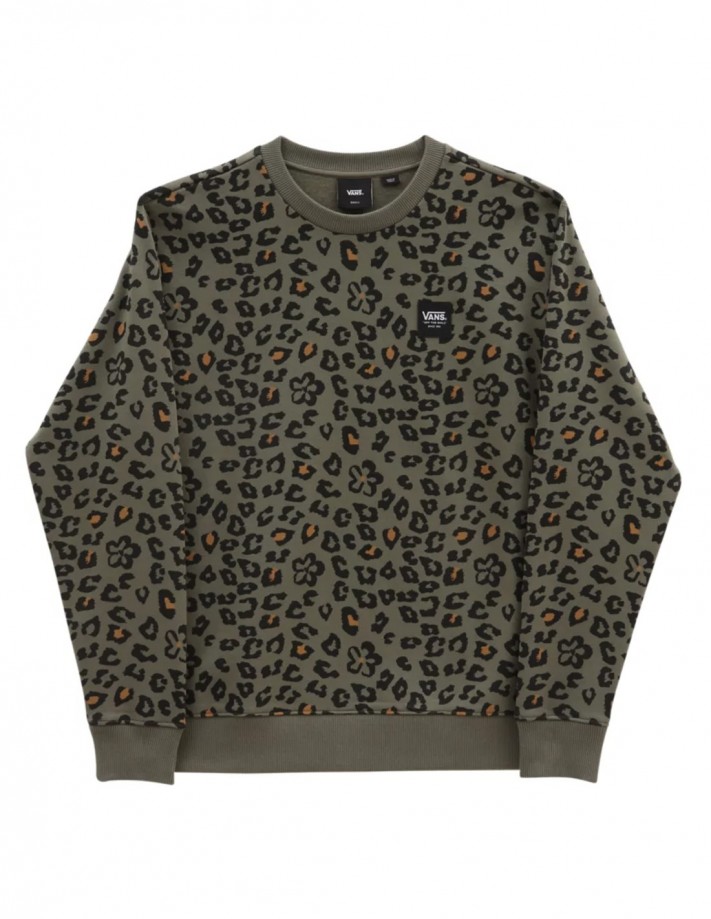 VANS Floral Animal - Vert - Sweat Crewneck Femmes