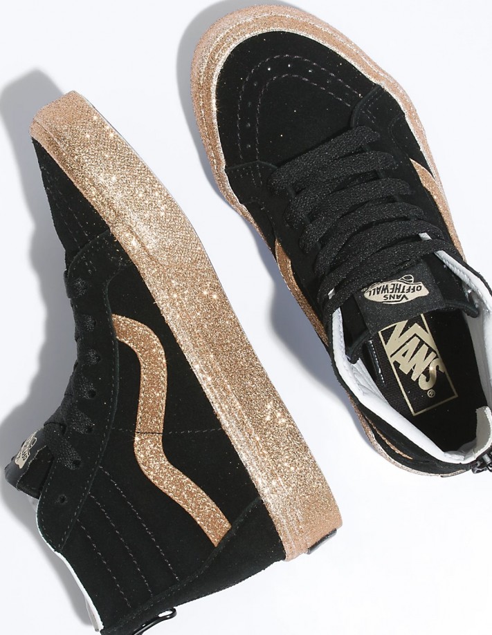 Black and gold vans high tops on sale