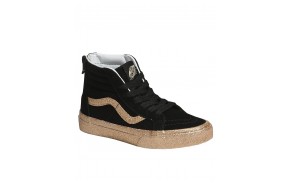 VANS Kids SK8-Hi Zip Party Glitter - Black/Gold - Women Shoes