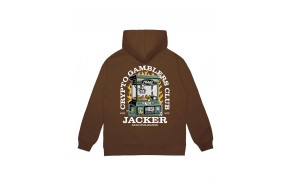 JACKER Crypto Club - Brown - Hoodie Sweatshirt (back)