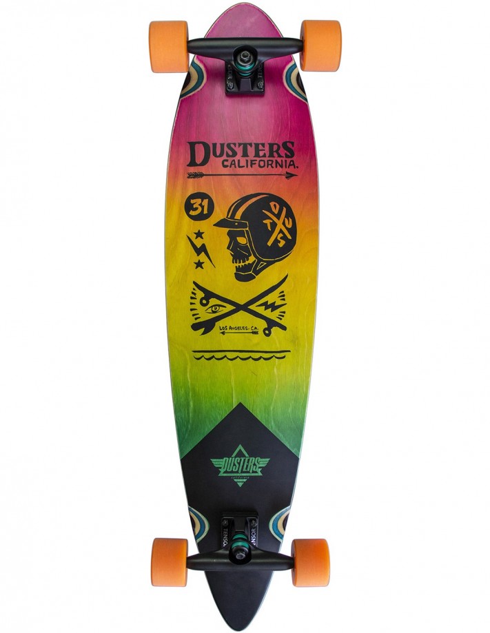 DUSTERS Moto Fades 37" - Pink/Orange/Teal- Longboard