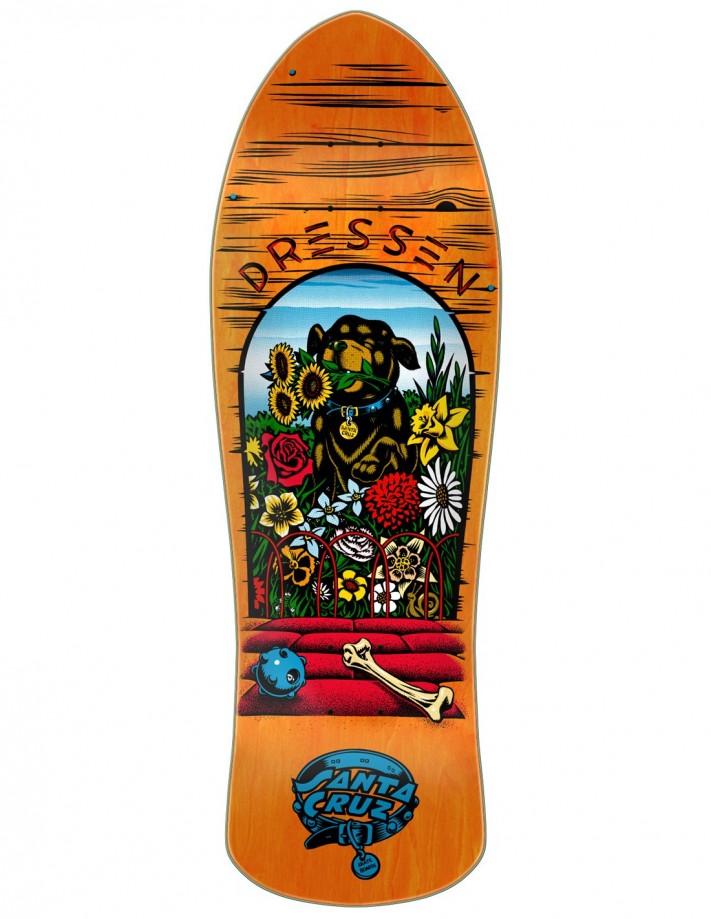 SANTA CRUZ Reissue Dressen Pup 9.5" - Oldschool Skate Deck