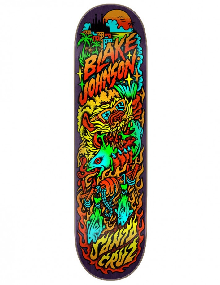 SANTA CRUZ Johnson Beach Wolf Two 8.375" - Skateboard deck