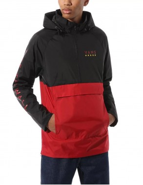 VANS Victory Anorak- Noir Rouge- K-way