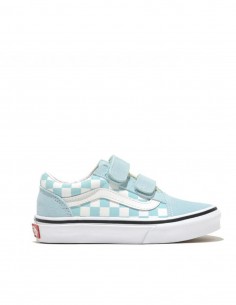 VANS Old Skool V - Theory Checkerboard Canal Blue - Chaussures Enfants