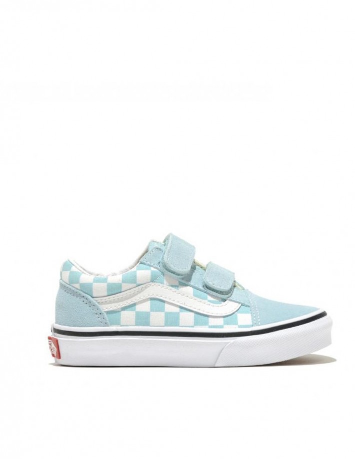 VANS Old Skool V - Theory Checkerboard Canal Blue - Kids shoes