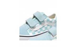 VANS Old Skool V - Theory Checkerboard Canal Blue - Chaussures Enfants