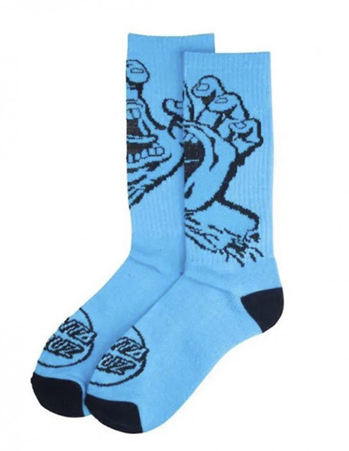 SANTA CRUZ Screaming Hand Mono Sock - Cyan - Socks