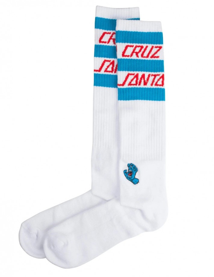 SANTA CRUZ Strip Stripe - Blanc - Chaussettes