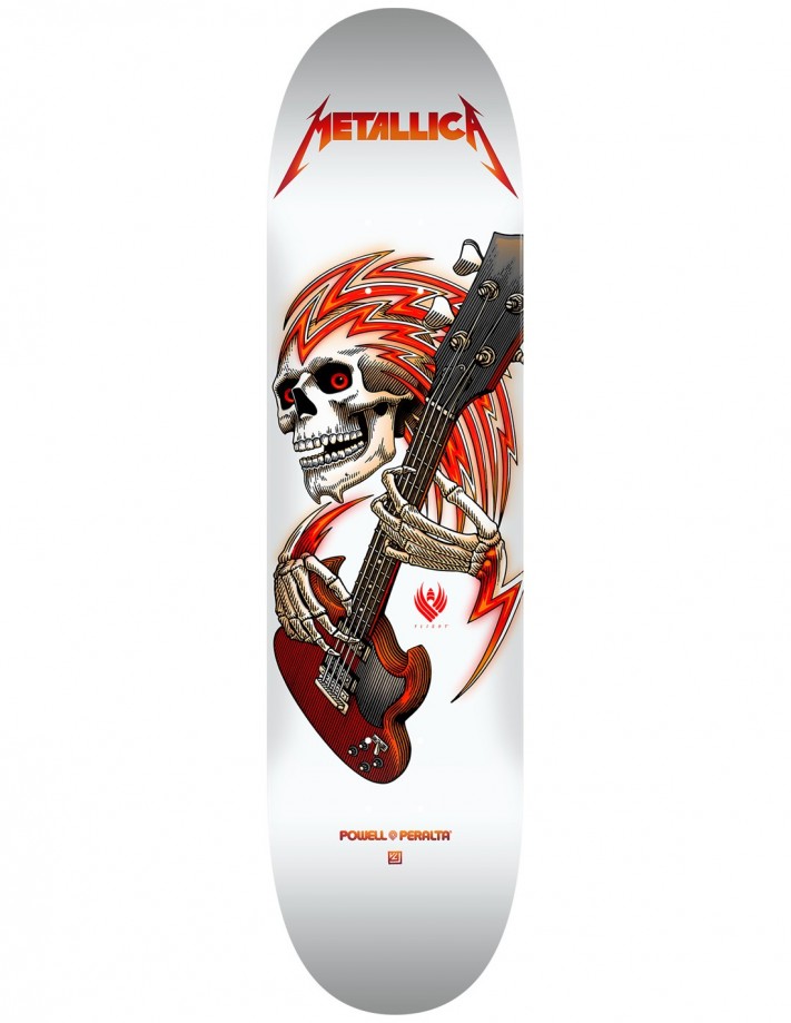 POWELL PERALTA Flight Metallica 8.75" - White -  Plateau de skateboard