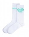 SANTA CRUZ Opus Dot Stripe - White/Jade Green - Socks