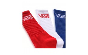 VANS Classic Crew Pack de 3 - Red/White/Blue - Kids Socks (closeup)