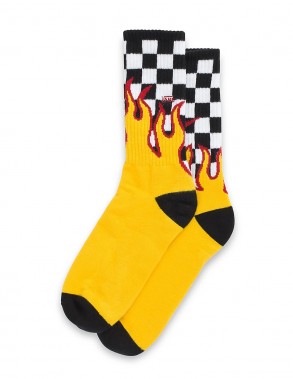 VANS Flame Checkin Crew - Black/White - Kids Socks