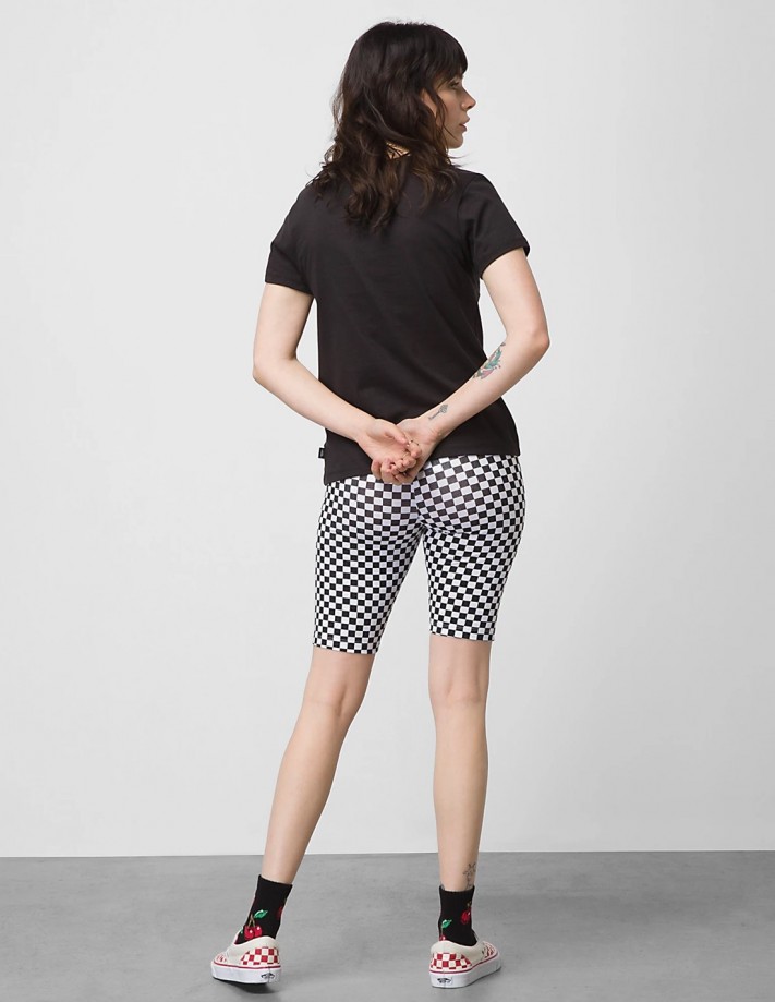 VANS Flying V Print - Black/White Checkerboard - Legging Short Women