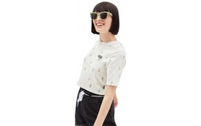 VANS Micro Ditsy Crop Crew Sport - Marshmallow - T-shirt